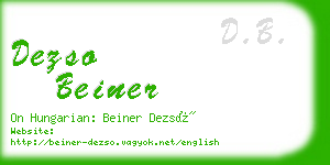 dezso beiner business card